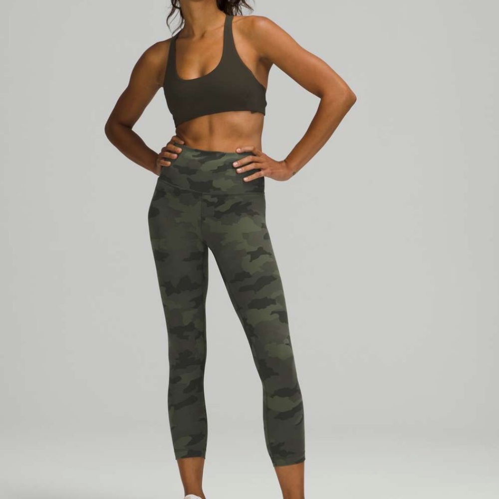 🌿 Lululemon Wunder Train High-Rise Crop 23” Heritage 365 Camo – Size 8 – Everlux
